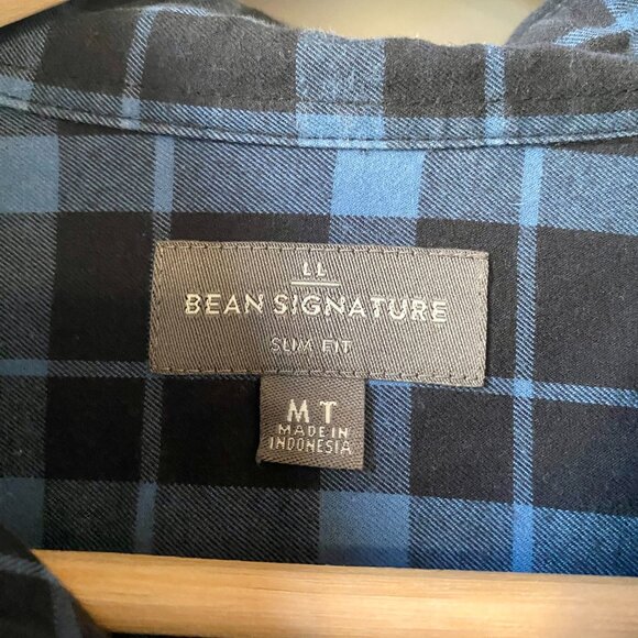 L.L.Bean 100% Cotton Men's Plaid Button Down Shirt - Medium Tall Slim Fit - Picture 3 of 4